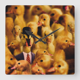 Horloge Carrée Vêtu De Succès Canard