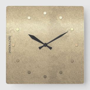 Horloge Carrée Vibe de vacances Gold Retro