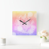 Horloge Carrée Vibraphone curatif d'or rose paisible *Crystal de (Maison)