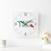 Horloge Carrée Vibrations vegan (Maison)