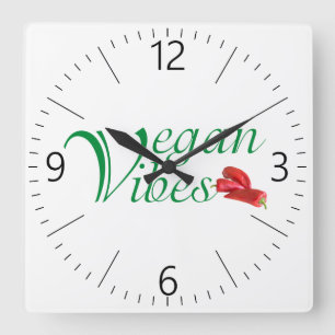 Horloge Carrée Vibrations vegan