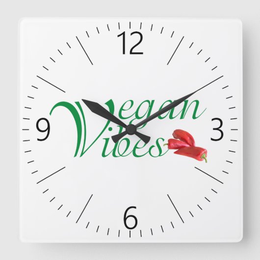 Horloge Carrée Vibrations vegan (Recto)