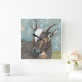 Horloge Carrée Vie agricole - Chèvre gris (Maison)