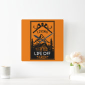 HORLOGE CARRÉE VIE HORS GRILLE (Maison)