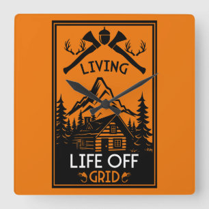 HORLOGE CARRÉE VIE HORS GRILLE