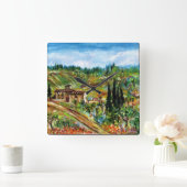 HORLOGE CARRÉE VIEILLE MAISON D'ARBUSTES DE TUSCANE (Maison)