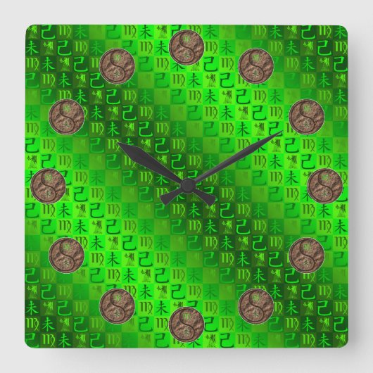 Horloge Carrée Vierge & Chèvre de Terre (Recto)