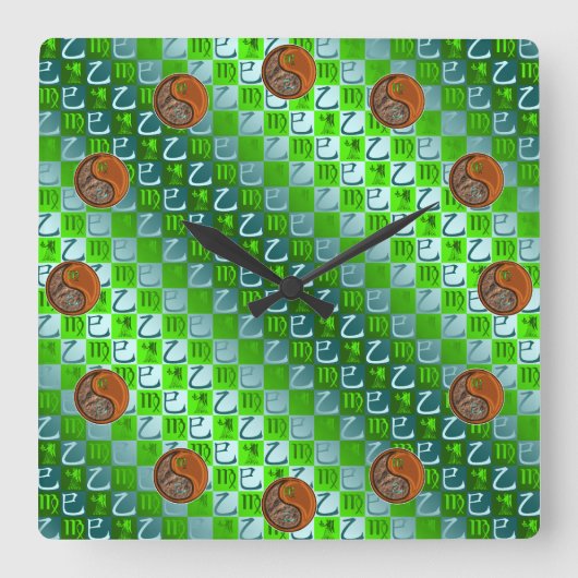 Horloge Carrée Vierge & Serpent de Bois (Recto)