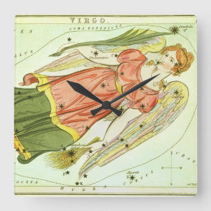 Horloge Carrée Vierge Vierge Antique Constellation Miroir d'Urani