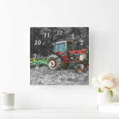 Horloge Carrée Vieux tracteur international (Maison)