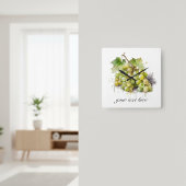 Horloge Carrée Vignoble aquarelle raisins, sur mesure