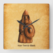 Horloge Carrée Viking rustique (Recto)