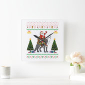 Horloge Carrée Vilain Loup Noël Cadeau Père Noël équitation Loup  (Maison)