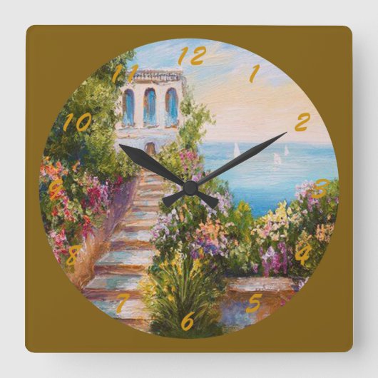 Horloge Carrée Villa sur le rivage (Recto)
