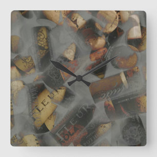 Horloge Carrée vin Cork
