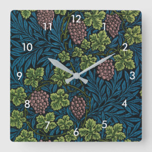 Horloge Carrée Vin Motif, William Morris