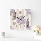 Horloge Carrée Vin sucré #vin (Maison)