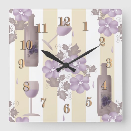 Horloge Carrée Vin sucré #vin (Recto)
