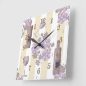Horloge Carrée Vin sucré #vin (Angle)
