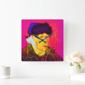 Horloge Carrée Vincent Van Gogh - Autoportrait Bandage Pop Art (Maison)