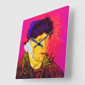 Horloge Carrée Vincent Van Gogh - Autoportrait Bandage Pop Art (Angle)