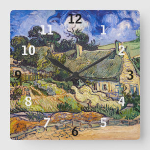 Horloge Carrée Vincent Van Gogh - Chaumières à Cordeville