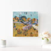 Horloge Carrée Vincent van Gogh - Ferme en Provence (Maison)