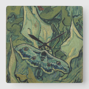 Horloge Carrée Vincent van Gogh - Grand Moth Peacock