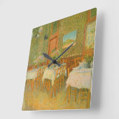 Horloge Carrée Vincent van Gogh - Intérieur d'un restaurant (Angle)