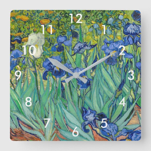 Horloge Carrée Vincent Van Gogh - Irises (Recto)