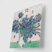Horloge Carrée Vincent van Gogh - Irises (Angle)