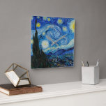 Horloge Carrée Vincent Van Gogh La Nuit étoilée<br><div class="desc">Vincent Van Gogh's The Starry Night Detail</div>