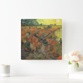 Horloge Carrée Vincent van Gogh - La Vigne rouge (Maison)