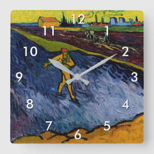 Horloge Carrée Vincent van Gogh - Le Semeur : Banlieue d'Arles