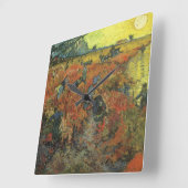 Horloge Carrée Vincent van Gogh - Le vignoble rouge (Angle)