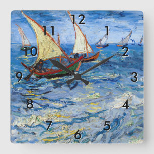 Horloge Carrée Vincent van Gogh - Marine près de Saintes-Maries