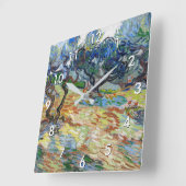 Horloge Carrée Vincent van Gogh - Oliviers : Ciel bleu vif (Angle)