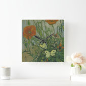 Horloge Carrée Vincent van Gogh - Papillons et papillons (Maison)