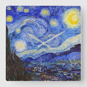 Horloge Carrée Vincent Willem van Gogh, "Nuit étoilée"