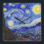Horloge Carrée Vincent Willem van Gogh , “ Starry Night ” スクエア壁時計<br><div class="desc">私はGoghが好きな人のためにこの製品を作りました。</div>