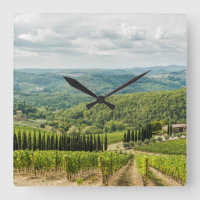 Vineyards landscapes in the morning in Chianti.