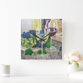 Horloge Carrée Vins et raisins (Maison)