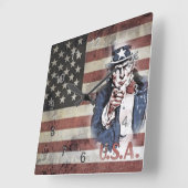 Horloge Carrée Vintage (Angle)