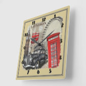 Horloge Carrée Vintage (Angle)