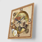 Horloge Carrée Vintage (Angle)