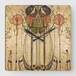 Horloge Carrée Vintage Art Gesso mur Frieze Timepiece