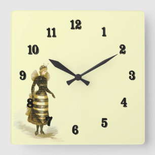 Horloge Carrée Vintage Bee Lady