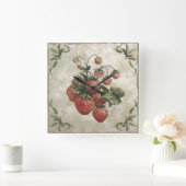 Horloge Carrée Vintage Botanical  (Maison)