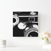 Horloge Carrée Vintage Camera (Maison)