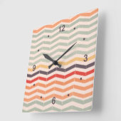 Horloge Carrée Vintage Chevron Zigzag (Angle)